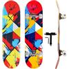 vigvitspo Skateboard professionale a doppio calcio, tavola in acero da 31 pollici, cuscinetti ABEC-9, ruote in PU 95A, design grafico personalizzato