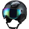 PETSOLA Casco da Visiera Integrata Imbottito Casco Protettivo con Visiera Riflettente Resistente agli Urti per Escursioni Neve