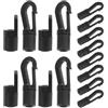 FELTECHELECTR 16 Pezzi Ganci Elastici per Kayak in Nylon Nero, per Corda da 1/4 Pollice | Set Compatto, per Canoe e Pagaie, Giubbotti e Sacche Stagne, Leggero, Portatile