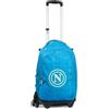 PRESTIGE & DELUXE Trolley con Zaino scuola staccabile Napoli Tondo Azzurro Primaria secondaria e mini pallone + Astuccio 3 piani completo di cancelleria + Diario standard 18x14 cm + Borraccia + portachiave squadra