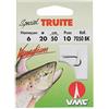 WATER QUEEN Waterqueen Hamecon Monte Special Truite Double Barbe Rouge - H.No6-50cm - D.0.16mm - 530621021