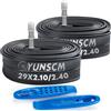 YUNSCM 2 camere d'aria per bici da 73,7 cm, 29 x 2,10/2,40 54/62-622, valvola Schrader TR4A-40 mm con leve per pneumatici, compatibili con 29 x 2,10, 29 x 2,125, 29 x 2,20, 29 x 2,25, 29 x 2,3