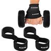 flintronic Cinghie per Sollevamento Pesi Figura 8, Professionale Straps Powerlifting, con Supporto Imbottito per Il Polso, Accessori da Palestra, per Tirare Su, Manubri, Stacco da Terra(Nero, L)