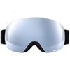 Robreda Maschera da sci uomo donna OTG per occhiali da vista, doppia lente sferica a specchio, antiappannamento, protezione UV, compatibile con casco, cinturino regolabile per sci e snowboard