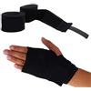 Alomejor Fasce per Le Mani da Boxe, Coppia di Adulti in Cotone Elastico | Materiale Traspirante Ad Asciugatura Rapida, Chiusura con Gancio e , per Allenamenti MMA Muay Thai di Kickboxing,