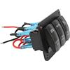 Domary Pannello Interruttori a Bilanciere a 3 Gruppi 5 Pin | Plastica ABS, Protezione da Cortocircuito, Adatta per Auto SUV ATV UTV Yacht