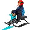 TiryyDrela Slittino per 3-15 anni, slitta da neve con freno e volante | Telaio in metallo robusto, seduta comoda, montaggio facile, ideale per la neve pista, dimensioni 114 x 50 x 38 cm