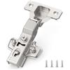 Furniware 10 Pezzi Cerniere a Scomparsa Coprenti Parziali 3D con Chiusura Morbida - Angolo 45°-105°, Autochiudenti, Nichel Satinato, Clip-On, Acciaio Inox per Ante Armadio/Cucina