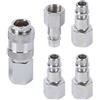Ribimex Pracr05/B Set Raccordi Rapidi Aria Compressa, Grigio, 5 Pezzi