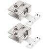 Generico Cerniere per Ante in Vetro in Lega di Zinco Nere 2 Pezzi per Armadietti, Vetrine e Cantinette, Clip per Cerniera Porte in Vetro Resistenti e Facili da Sostituire