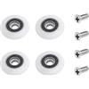 Qikuver Ruote Della Doccia, Diametro 23mm, 4 Pezzi Rulli Di Ricambio per Porta Scorrevole, Corridori (23MM)