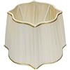 Mondocreazioni Paralume sagomato plissé pongè avorio con cordoncino oro classico per lampadari, lumi, appliques lavorato a mano d.25cm