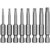 Bgfaquri Set di 8 punte Torx di sicurezza a 5 punti, con foro T8, T10, T15, T20, T25, T27, T30, T40, punte per cacciavite a 5 punti da 1/4, in acciaio S2, set di punte di sicurezza per avvitatore a batteria