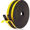 YANKUIRUI Nastro Autoadesivo in Schiuma, 10mm(Larghezza) x 6mm(Spessore), Guarnizione in Gomma per Porte e Finestre, Anti Freddo, Rumore e Collisione, Lunghezza Totale 10M, Nero