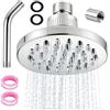 JOSTIVE Soffione doccia a pioggia, 15,2 cm, ad alta pressione, rotondo, in acciaio inox, con prolunga e dispositivo di pulizia, per hotel, giardino, bagno