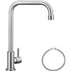 CECIPA Rubinetto Lavello Cucina solo Acqua Fredda, Rubinetto Acqua Fredda Girevole a 360°, Rubinetti in Acciaio Inox per Cucina, Giardino, Camper