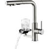 LakeBayMZC Rubinetto Lavello Cucina 3vie Estraibile Miscelatore con Filtro Lavaglassi | Rubinetto da Cucina LakeBayMZC con Doccetta Estraibile, Acciaio 304 Spazzolato, 3 vie, Rotazione 360° per Cucina Bar Bagno