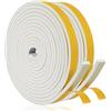 YANKUIRUI Guarnizione Finestra Porta Nastro Sigillante Autoadesivo in Gommapiuma, Alta Densità Neoprene Isolamento Nastro Sigillante per Anti Freddo, Rumore e Collisione (12mm x 6mm/8M, Bianco)