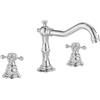 Weirun Rubinetto miscelatore vintage a 3 fori per lavabo a 2 maniglie, diffuso per bagno e vasca, montaggio su piano, 20,3 cm, cromato