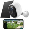 GNCC 2K Telecamera Wi-Fi Esterno Batteria Senza Fili Con Solare Pannello, Videocamera Esterno con Visione Notturna a Colori, Audio Bidirezionale, Allarmi PIR, Funziona con Alexa, 2.4G/5GHz WiFi, IP65