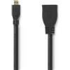 Nedis Cavo di prolunga HDMI ad alta velocità con Ethernet HDMI Micro maschio - HDMI femmina 0,2 m nero