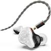 BASN Bmaster5 - Auricolari in-ear, diaframma 1DLC + 4BA 5 driver IEM auricolari con cavo OFC placcato argento, isolamento acustico, auricolari cablati per musicisti (bianco ghiaccio)