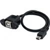 SYSTEM-S Cavo USB 2.0 da 30 cm da presa di tipo B a mini spina con vite, nero