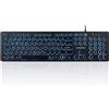 Lustrens Tastiera USB cablata con retroilluminazione, layout QWERTZ, design elegante