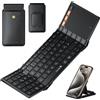 Lustrens Tastiera Bluetooth, pieghevole con touchpad, wireless, layout QWERTZ tedesco, compatibile con iPad, Android e Windows