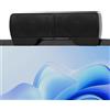 Lustrens Altoparlante USB per PC, mini soundbar con clip di fissaggio, Plug and Play (nero)