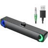 Lustrens Altoparlante USB per computer, soundbar RGB da scrivania con ingresso AUX da 3,5 mm e interfaccia USB
