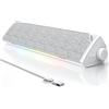 Lustrens Altoparlante USB per PC, soundbar per laptop, gaming e monitor, colore bianco