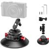 Lustrens Supporto per fotocamera con ventosa da 6 pollici, dotato di testa sferica e braccio flessibile, confezione da 2. Supporto metallico per auto, compatibile con fotocamere, action camera e telefoni