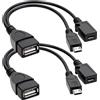 Lustrens Set di 2 cavi adattatori Micro USB OTG con alimentazione, per Fire TV Stick, Raspberry Pi Zero, tastiera e mouse