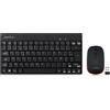 Lustrens Set tastiera e mouse wireless - 12 tasti multimediali, nero, layout AZERTY