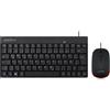 Lustrens Mini set tastiera e mouse - cablata, nera/rossa, salvaspazio