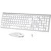 Lustrens Tastiera e mouse wireless - ricaricabili - 2,4 G - layout QWERTY italiano - ergonomici - ultraleggeri - compatibili con computer, desktop, PC, laptop, Windows 10/8