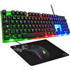 Lustrens Kit combinazione - Tastiera e mouse, set 3-in-1 con tastiera da gaming QWERTY, 105 tasti, mouse da gaming 2600 dpi, tappetino per mouse da gaming, compatibile con PC/PS4/PS5 (nuovo)