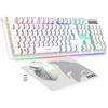 Lustrens Set wireless con tastiera e mouse, tastiera RGB, 4800 dpi, compatibile con PC e console