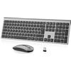 Lustrens Tastiera e mouse wireless, ricaricabili, con tecnologia 2,4 G, layout QWERTY italiano