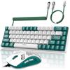 Lustrens T8: Set di tastiera da gioco RGB e mouse, con cavo USB-C avvolgibile. Tastiera meccanica cablata, 68 tasti, layout US, compatta, design a nido d'ape