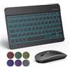 Lustrens Tastiera e mouse Bluetooth wireless - Portatili e sottili, con retroilluminazione