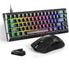 Lustrens Tastiera da gioco e mouse wireless X11 ULTRA, in fibra di carbonio