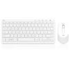 Lustrens Set tastiera e mouse wireless, 2.4G, tastiera compatta wireless con mouse wireless per laptop, PC e smart TV, layout tedesco QWERTZ, colore bianco