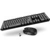 Lustrens Tastiera e mouse wireless, design retrò con tasti rotondi, 104 tasti