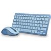 Lustrens Tastiera e mouse ricaricabili, connessione silenziosa e multimodale, compatibili con PC e tablet
