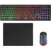 Lustrens Set da gioco wireless con tastiera completa e mouse RGB, inclusa una base per mouse antiscivolo, ergonomica e leggera