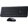 Lustrens Set di tastiera con doppia connessione Bluetooth / 2,4 GHz - Tastiera wireless AZERTY francese, ricaricabile e mouse leggero