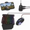 Lustrens Convertitore per tastiera e mouse da utilizzare con una sola mano, versione cablata, con 35 tasti, tastiera retroilluminata con 6 tasti, set di convertitori per mouse da gaming con supporto