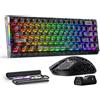 Lustrens Set di tastiera e mouse da gaming in fibra di carbonio con illuminazione RGB